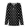 Women's Fashion Casual Printed V-neck Long Sleeve Button Up T-shirt Top