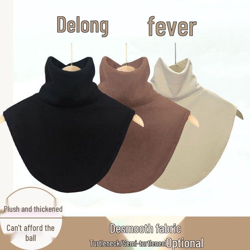 Unisex High-Neck Fleece Collar: Neck Warmer & Support for Hoodies, Autumn/Winter Wear