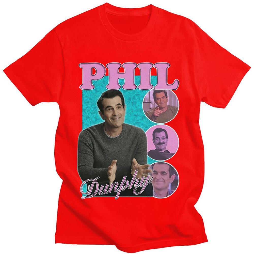 Phil Dunphy 2022 Amerikan TV Dizisi Tişörtleri Harajuku Grafikli Baskılı Kısa Kollu %100 Pamuklu Tişört Oversize Sokak Giyimi Unisex