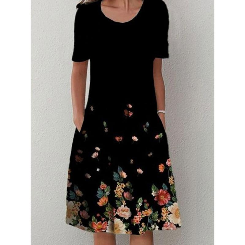 Abito Elegante da Donna alla Moda Abito Casual Ampio Abito da Donna Stampato Nuovo Temperamento