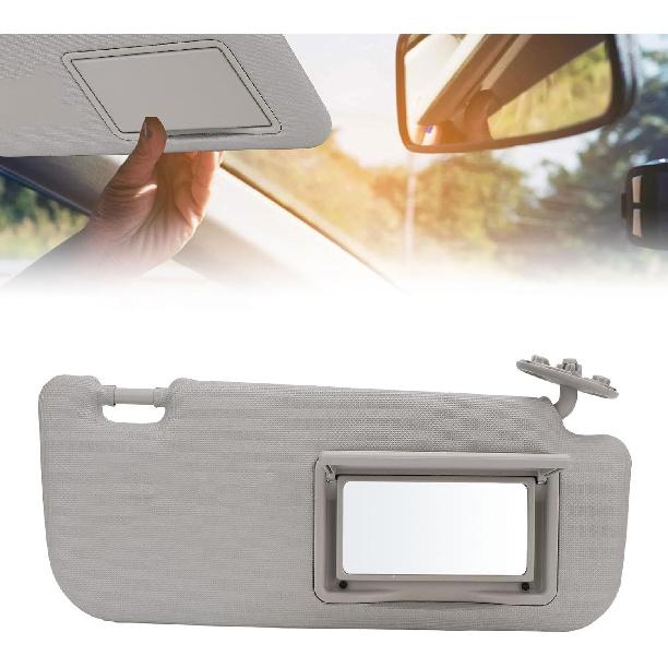 Gray Passenger Right Side Sun Visor Replacement Compatible with ta 2014 to 2019, Passenger Side Sun Visor with Makeup Mirror, Excellent Sun