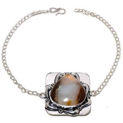 Natural Chrysoprase Gemstone Handmade 925 Sterling Silver Bracelet 7-8" W4b34