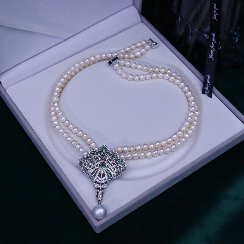 Elegant Natural Pearl Necklace for Women - Versatile Collarbone Chain with Noble Temperament 6-7mm