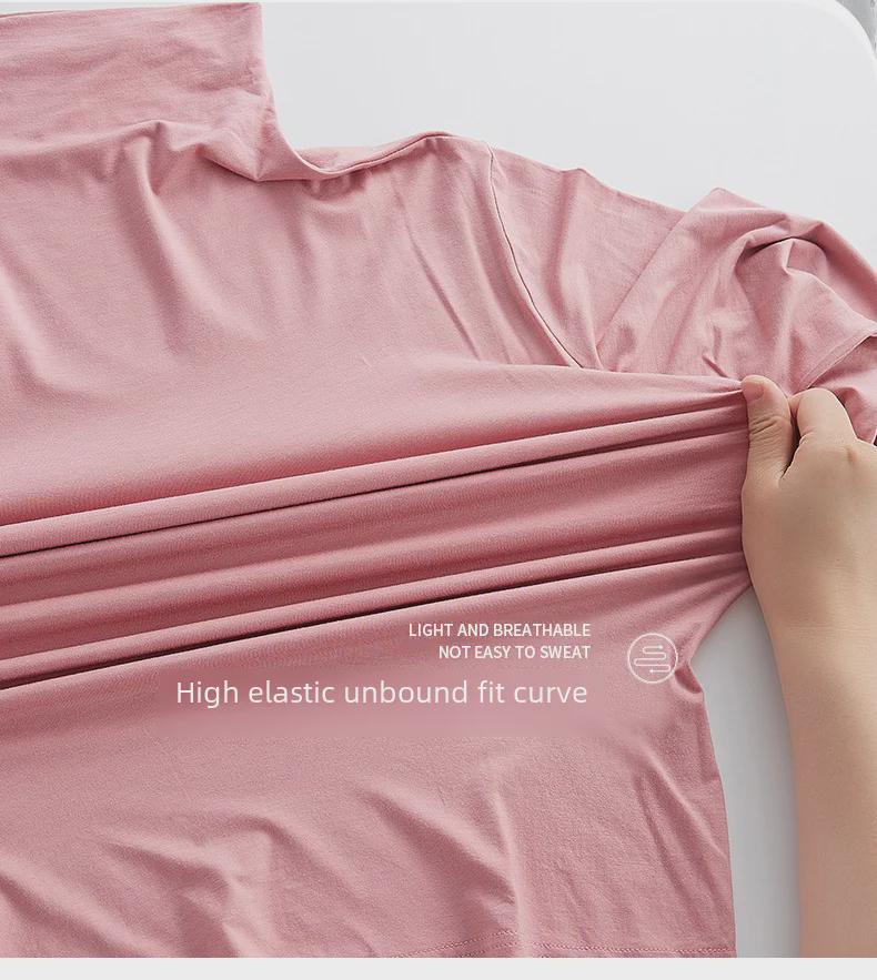 Top de Modal de Cuello Alto de Manga Larga y Corte Ajustado para Mujer Otoño 2023