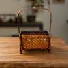 Tung Oil Lacquer Old Storage Retro Bamboo Woven Tea Set Storage Basket Bamboo Woven Basket Tea Set Box Bamboo Products