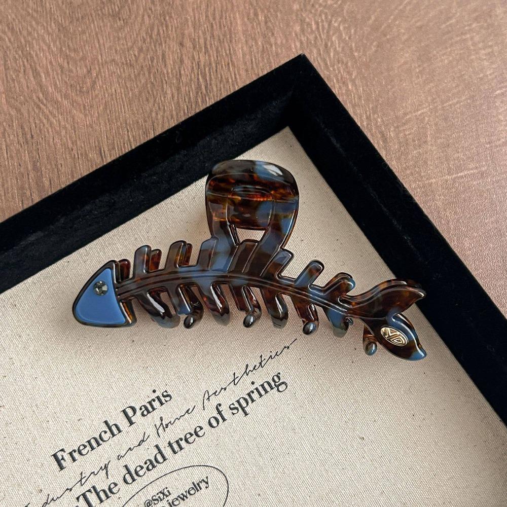 Hairpin Fish Bone Shaped Hair Claw Acetic Acid Acetate Shark Clip Cute Animals Hair Clip  Headwear