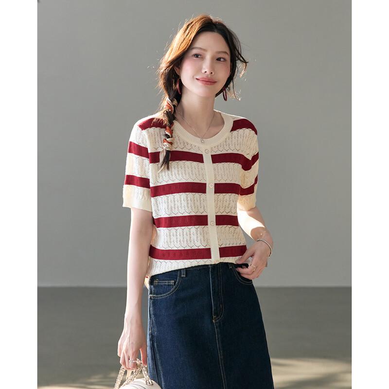 TERRE BLEUE Women s Loose Fit Short Sleeve Knit T-shirt One Size