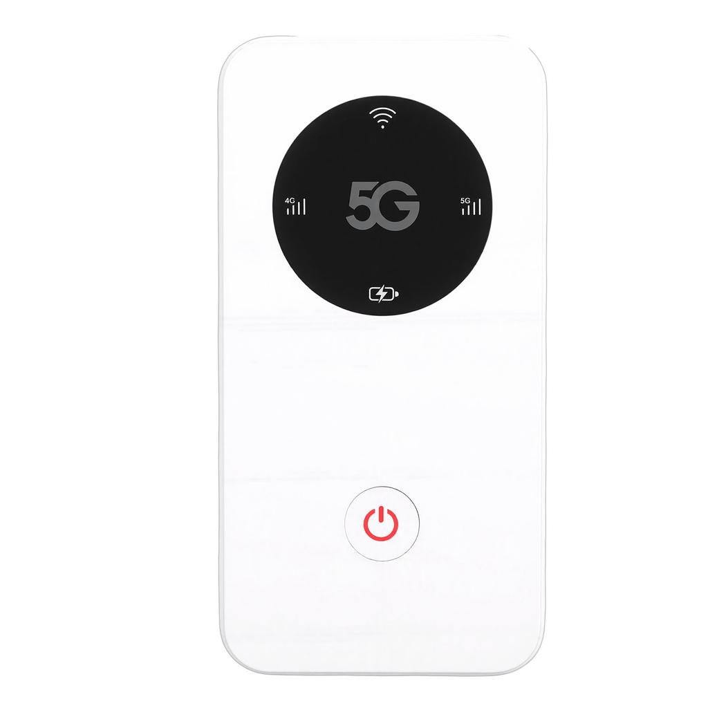 5G WiFi 6 Mobile Hotspot Router Portable WiFi Device Supports 16 Devices with Nano SIM Card Slot 6100mAh Battery White