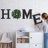 Holz Home Buchstaben Wandbehang Heimschild mit künstlicher Eukalyptusdekoration für Wohnzimmer Haus
