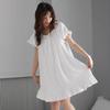 Loose Ruffle Nightdress Bowknot Princess Nightgown Sweet Women's Pajama Dress  Female