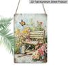 2D Flat, Aluminum Sign for Butterfly Garden Bench, 7.87*11.8 Inch Wall Decoration, Creates a Peaceful Floral Environment, Ideal for Cottage Gardens