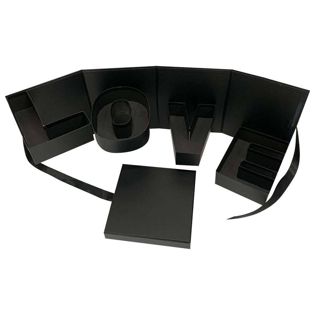 Valentine's Day Flower Gift Box For Women Empty Valentine Gifts For Mom Letter Shaped Box Rotating Double Floral Container With Lid Fillable Chocolate