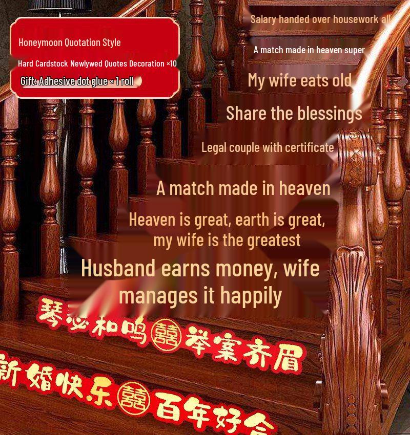 

Wedding Step Stickers: Groom s New House Xi Character Handrail Decorations