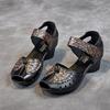 Summer Sandals Women's Outer Wear First Layer Cowhide Mother Hole Shoes Women's Flat Bottom Hollow Leather Shoes Retro Women's Shoes