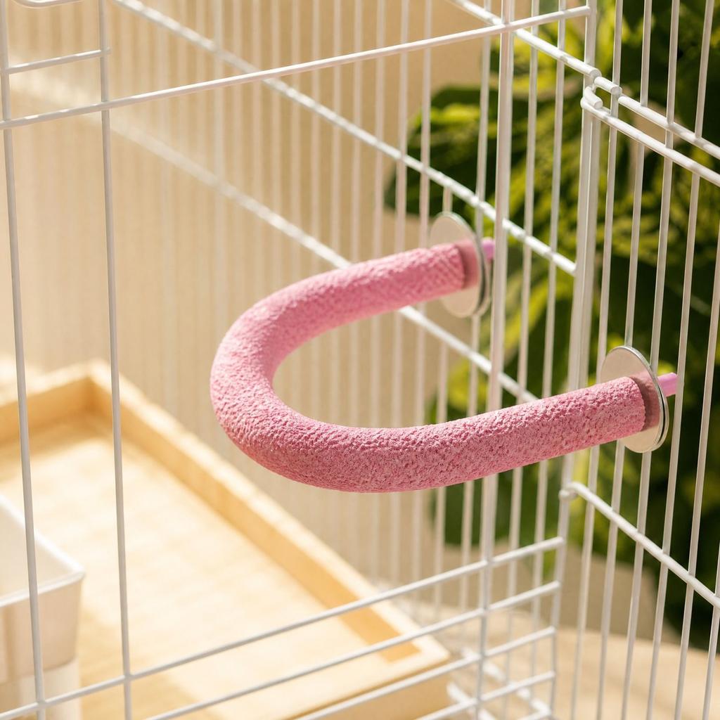 U-Shaped Bird Stand with Nail Grinding Bar for Pet Bird Accessory