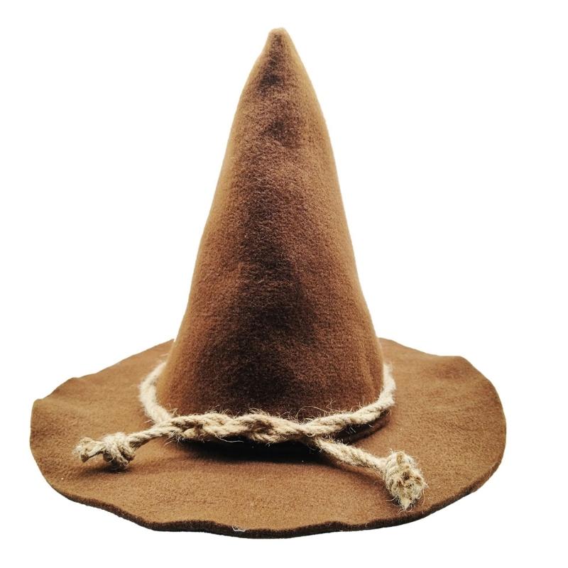 Halloween Scarecrows Witch Hat Lolitas Cosplay Witch Hat Magical Wizard Hats for Costume Parties темно-коричневого
