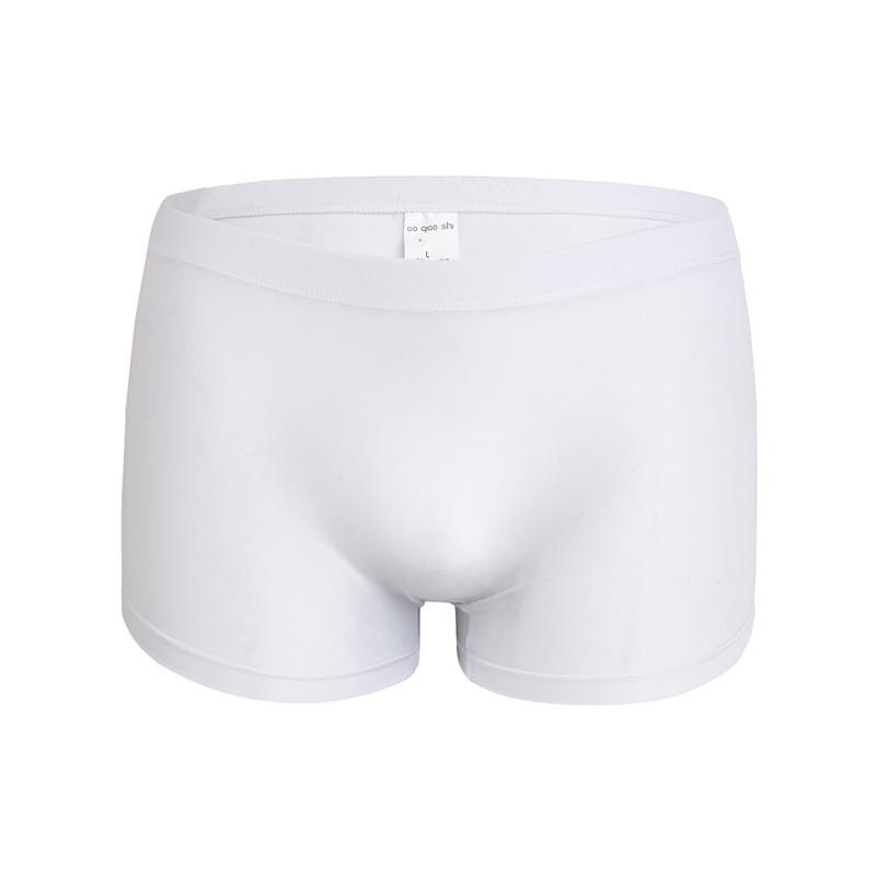 Thin Nylon Ice Silk Men's Semi-Transparent Boxer Briefs - Light Silk Square Leg Underwear