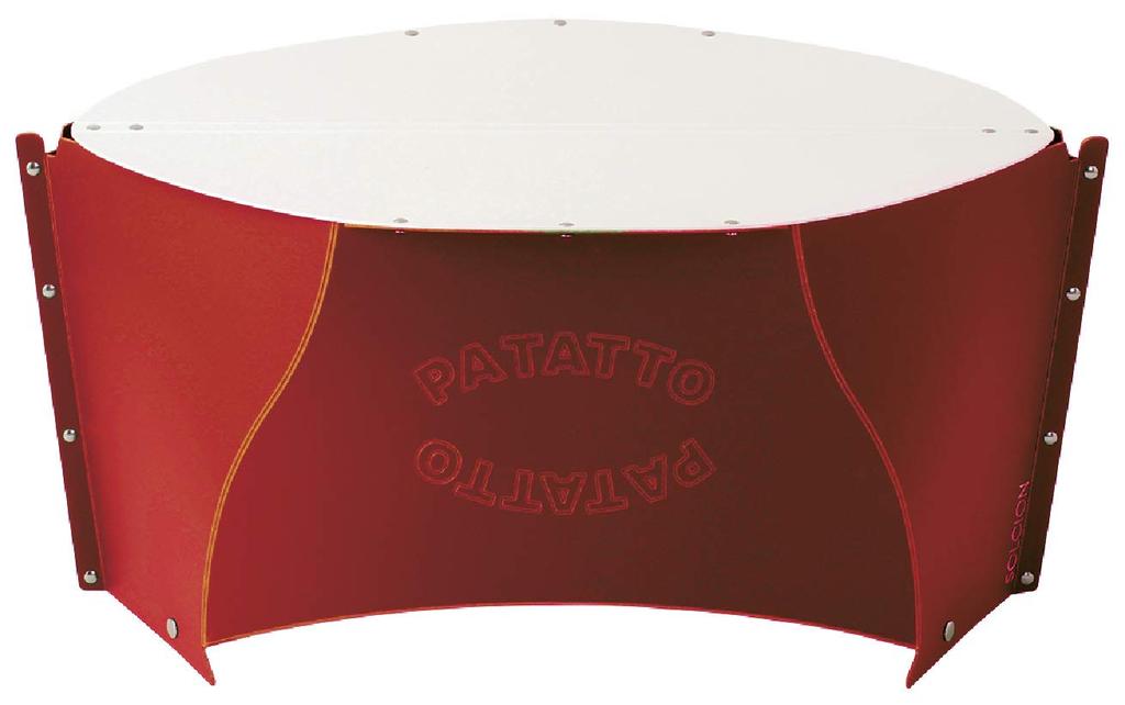SOLCION Folding Table Patatto Table Red x Pale White PATATTO TABLE Limited Color Limited Color Space Saving Portable Outdoor Vacation
