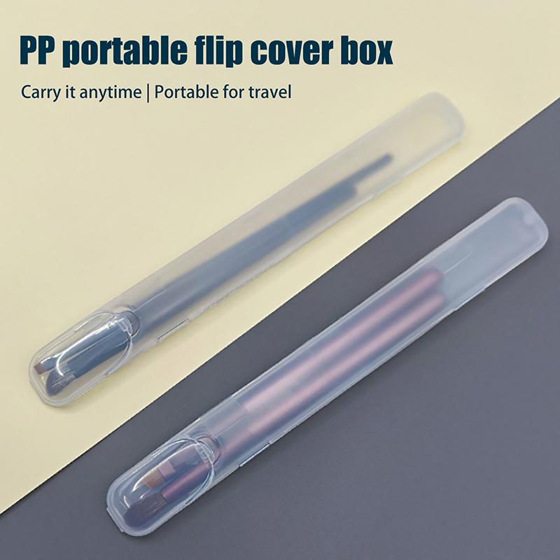 1 Stück Tragbare Transparente Make-up-Pinsel Aufbewahrungsbox mit Deckel Augenbrauenstift Make-up-Pinsel Organizer Essstäbchenetui Beauty-Tool