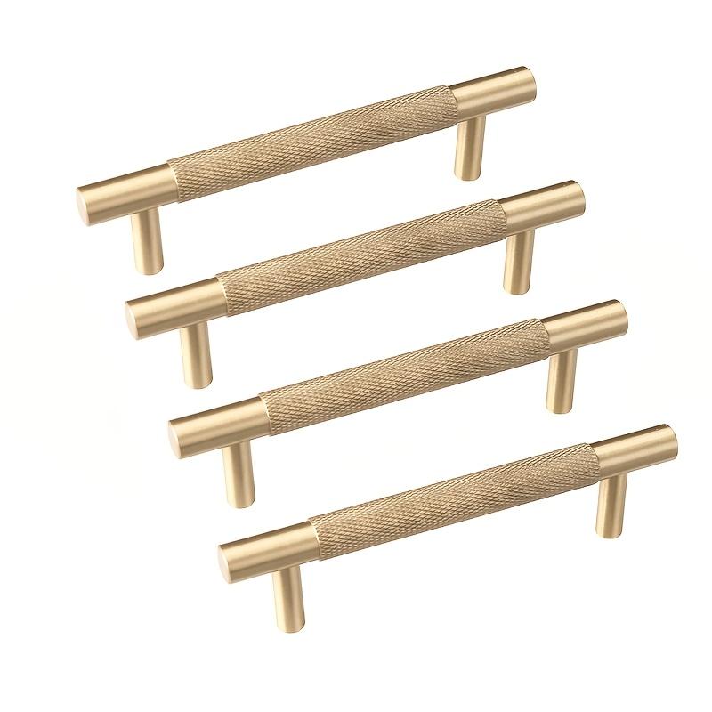 4pcs Brushed Copper Cabinet Handles - Solid Brass Kitchen Drawer Pulls Furniture Door Knobs for Cupboards Bedrooms