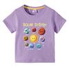 Kids Shortsleeved Tshirt Solar System Graphic Printing Summer Childrens Comfortable Tees Boys Girls ONeck Tops Clothing Gift