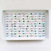 10Pcs Simple and fashionable colored alloy ring for ladies zirconium crystal ring