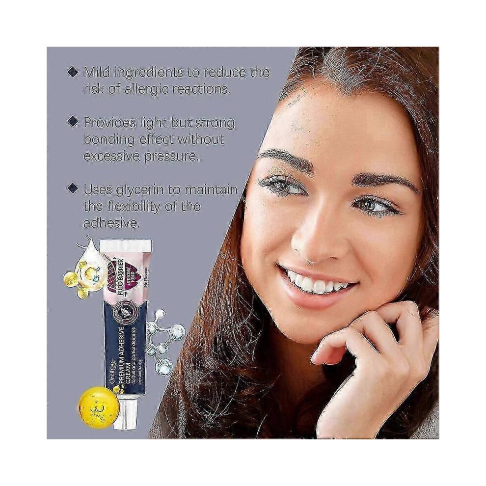 3pcs Secure Waterproof Denture Adhesive,Extra Strong Hold For Upper,Lower or Partials