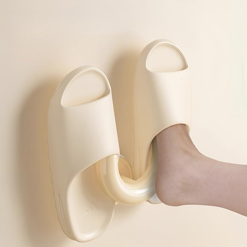 1 Stück Bohrfreier Badezimmer-Saugbecher PP Pantoffelständer, hängender Abtropfer, Schuhaufbewahrung, geeignet für die Aufbewahrung im Badezimmer zu Hause, Toilettenwandregal, Weihnachtsgeschenk.