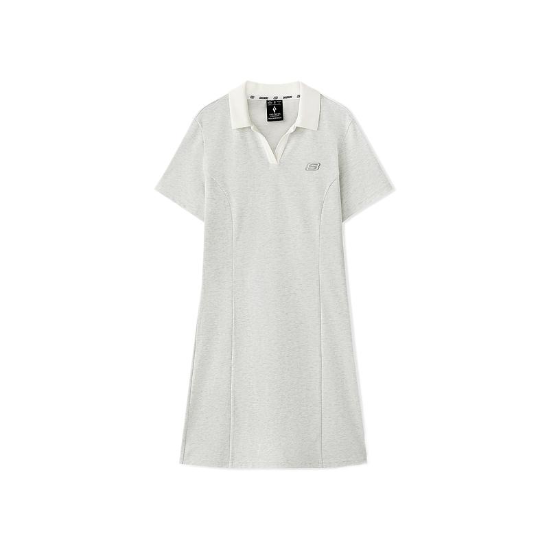 Skechers Skin-Friendly Moisture-Wicking Breathable Short Sleeve Dress Women dresses L226W134-0248 S