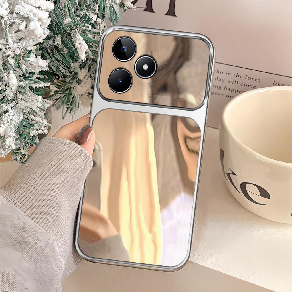 Case for realme C53,C51,Note 50 4G Trending Big Window Cover Mirror Phone Casing