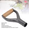 Shovel Handle Y Shaped 12.22in Inside Diameter Replacement Spade Handle With Wooden Grip For Garden Digging Raking Tool Silver