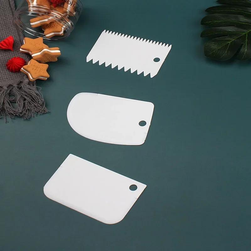 Dessert Tools Cake Kitchen 3PCs/Set Pastry Dough Cutter Cake Slicer Baking Pasty Scraper Cake Blade Silicone Spatula Decoration