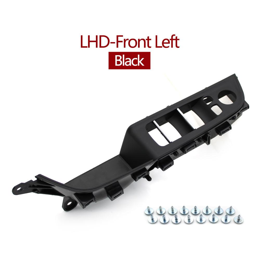 LHD Car Interior Front Left Right Door Pull Handle Window Lifter Switch Panel Cover Trim For BMW 6 Series GT G32 2017- Front Left-Black