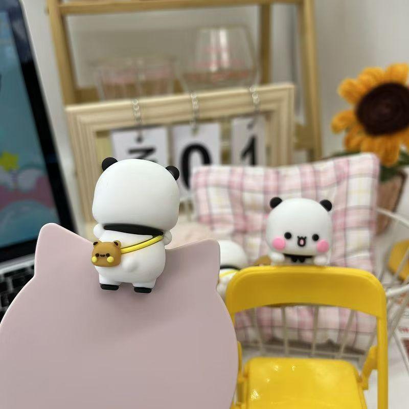 New Bubu Dudu Panda Bear Hippers Figure Toy Cartoon Panda Bear Doll For Mobile Phone Display Screen Decorative Doll Fans Gift