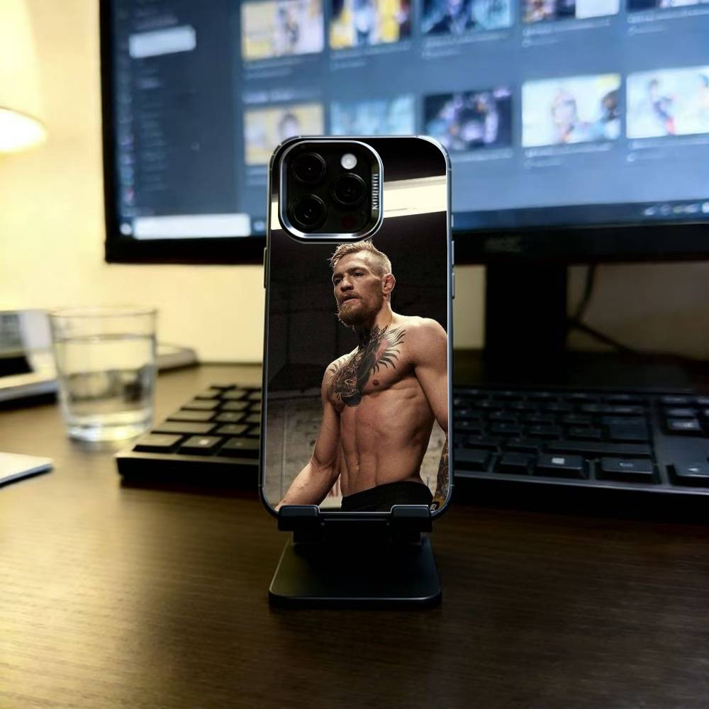 Conor McGregor Boxing Phone Case For iPhone 17,16,15,14,13,12,11 Plus,Pro Max,XS,Colored Silver Plated Inside Cover