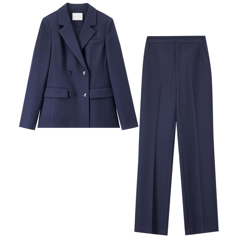 Women's Professional Suit Set with Wide-Leg Pants