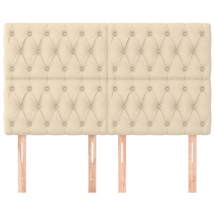 Tête de lit - Maison Exclusive - Crème - Hauteur réglable - Pieds bois robustes