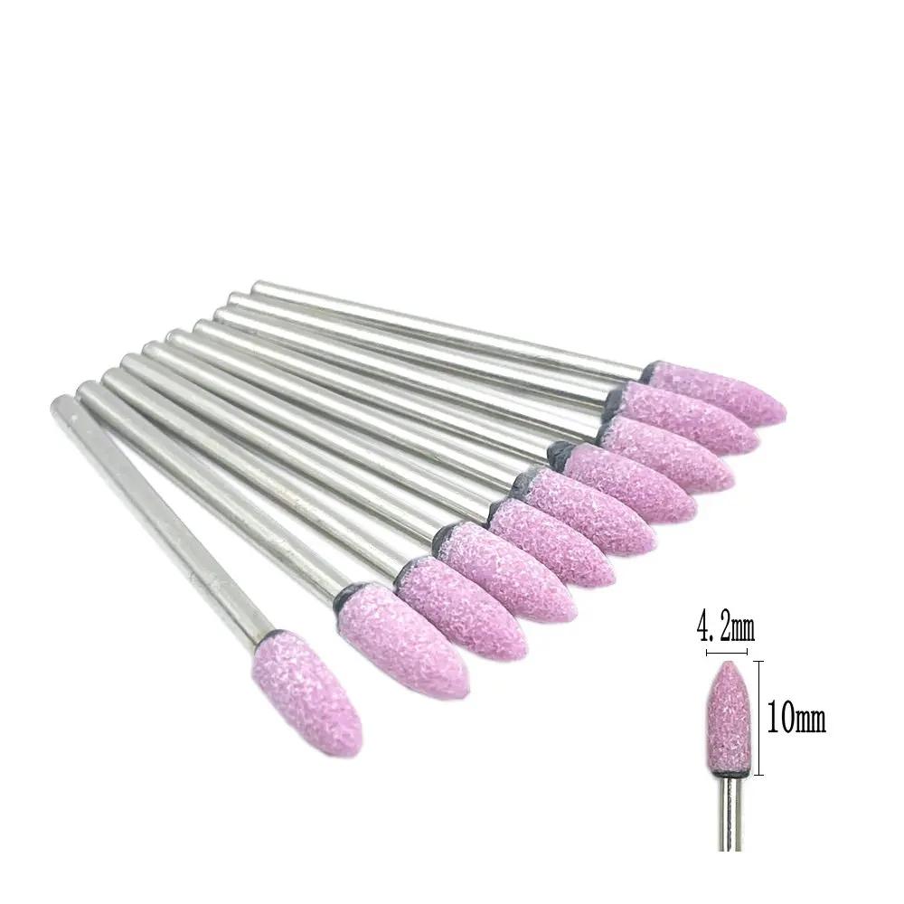 10pcs/set  Dental Stone Grinder Polisher Burs 2.35mm Shank For Contouring Shaping Porcelain Dental Rotary Stone Polisher