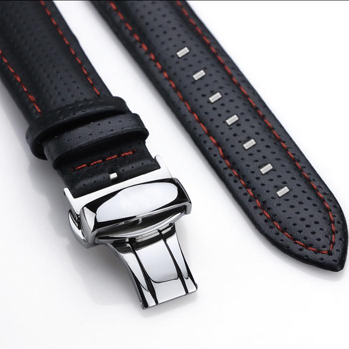 19 mm QUICKSTER-Serie T095417A T095417-Serie Echtleder-Uhrenarmbänder für T095