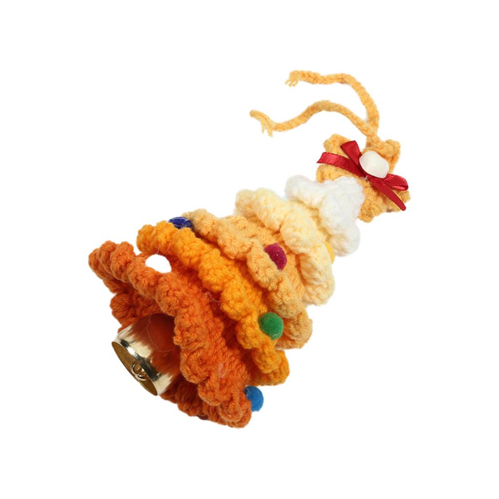 Yarn Crochet Christmas Tree Bell Pendant for ChristmasYear Carnival Party Homeschool Bar KTV Car Decoration Gifts