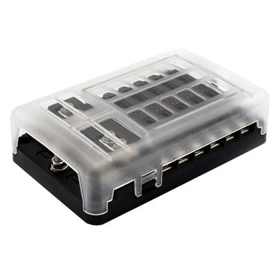 12-fach 12V-32V Automobil Auto Boot Sicherungskasten Block Panel Platine mit LED-Anzeige