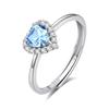 S925 Sterling Silver Heart Ring For Women 5mm Natural Crystal Stone Finger Ring Light Luxury Fashion Elegant Ladies Fine Jewelry