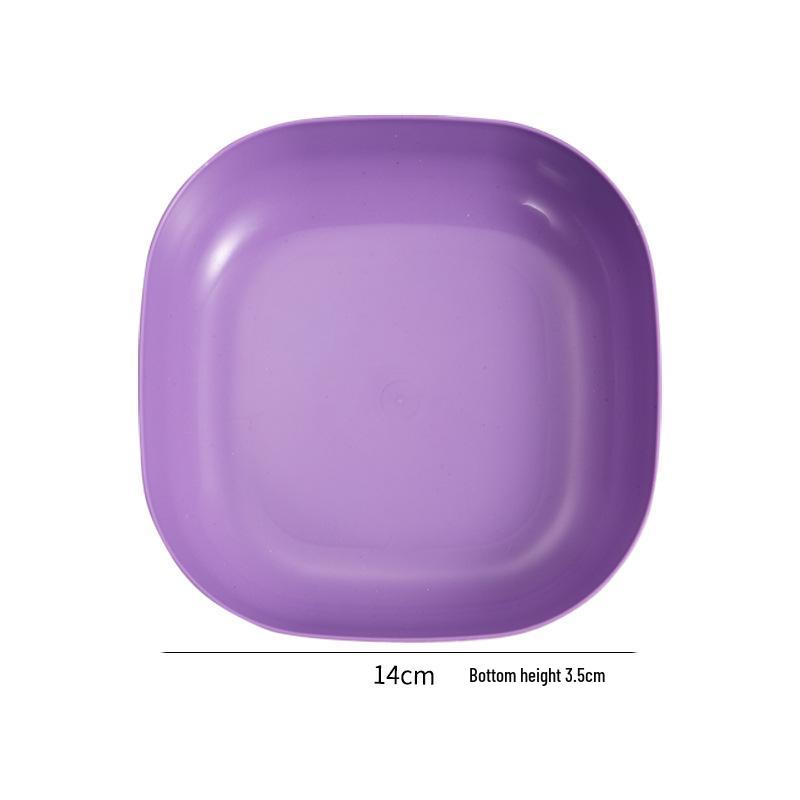 Elegant Gold-Edged Plastic Fruit Plate - Stylish Square Bone Dish for High-End Living Room Decor