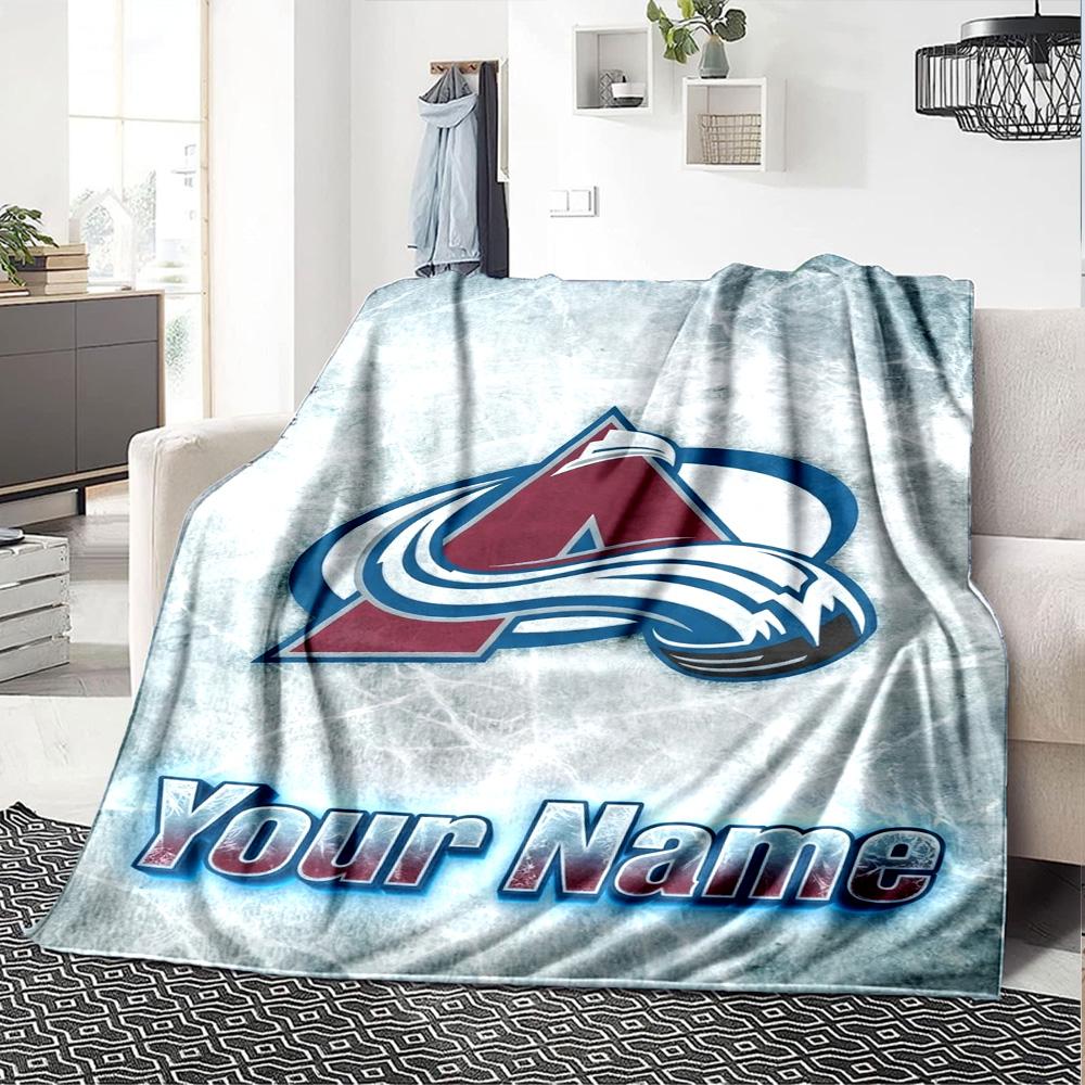 Nome Personalizzato Stampa Colorado Avalanche Coperta di Flanella Alta Qualità Calda Confortevole Coperta per Tutte le Stagioni Perfetta per Regali Decorazione per la Casa