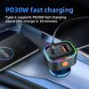 PD 30W Fast Charging Adapter with 1m Extension Cable Rear Seat Multi-Port Car Charger