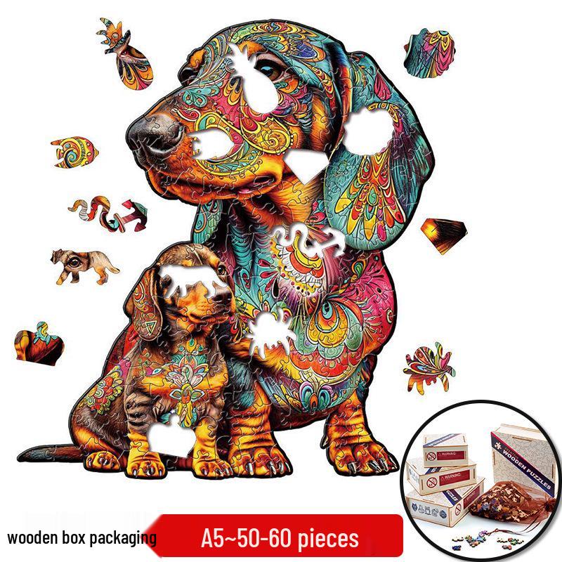 Irregular Animal Dog Penguin Wooden Puzzle in Stock