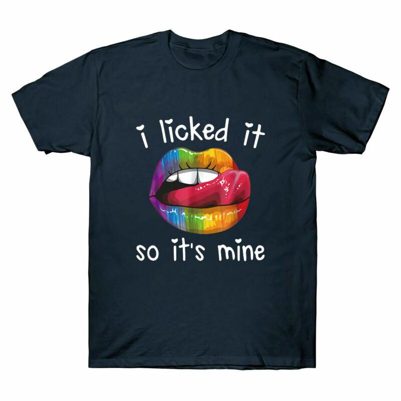 Unisexs So Licked LGBT Black Cotton Gay Tee Shirt I Mine Tshirt Homosexual It It