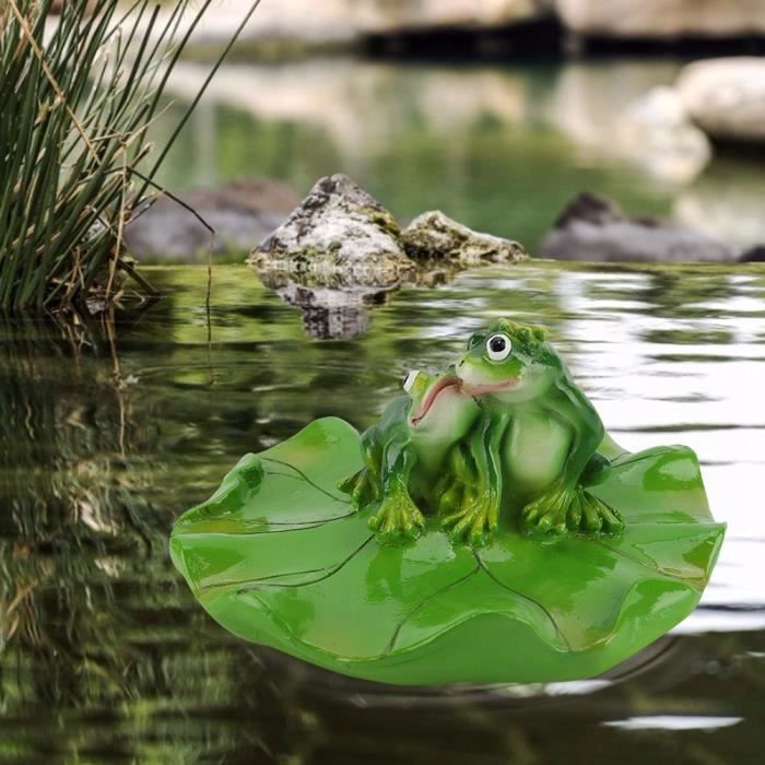 Figurine de grenouille flottante en résine synthétique mignonne, décor de grenouille flottante, pour bassin de baignoire
