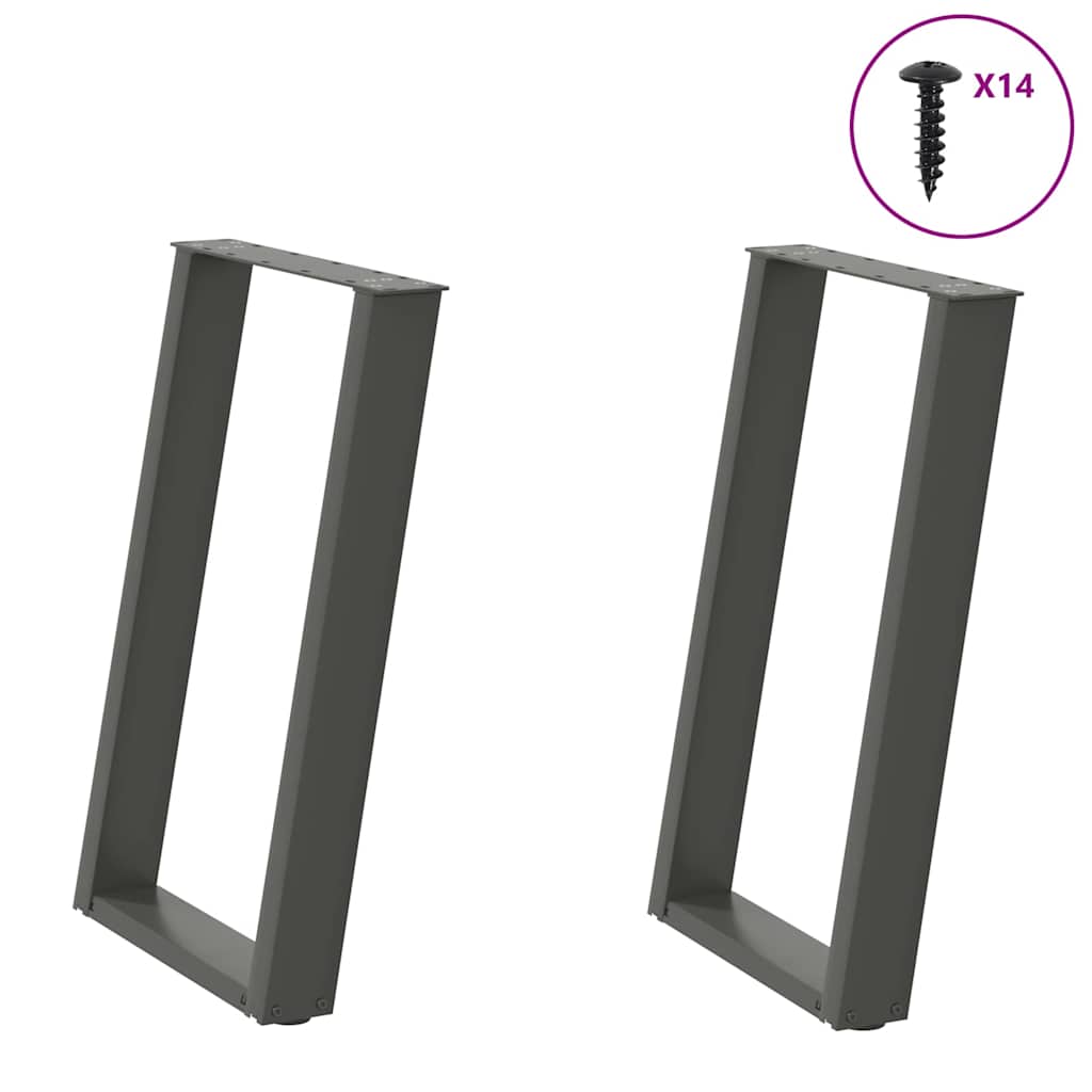 Vidxl Nogi Do Stołu Jadalnianego, 2 Szt., Antracyt, 50X(72-73)Cm, Stal