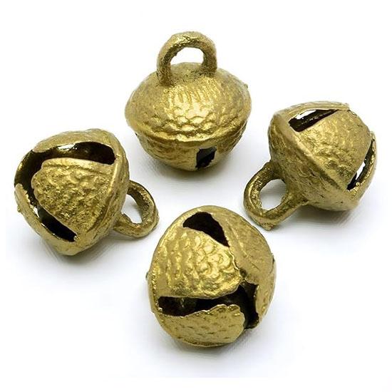 RSINC Premium Brass Ghungroo Bells Indian Anklets - Pooja Room Brass Decorative Bell | Brass Ghungroo Kadi for Pooja Aarti, Wedding, (2 PC)